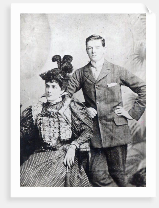 Winston Churchill with his mother, Lady Randolph Churchill by English Photographer