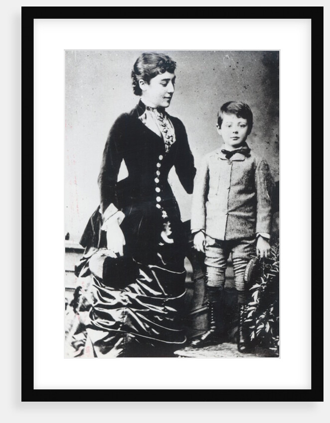 Winston Churchill with his mother, Lady Randolph Churchill by English Photographer
