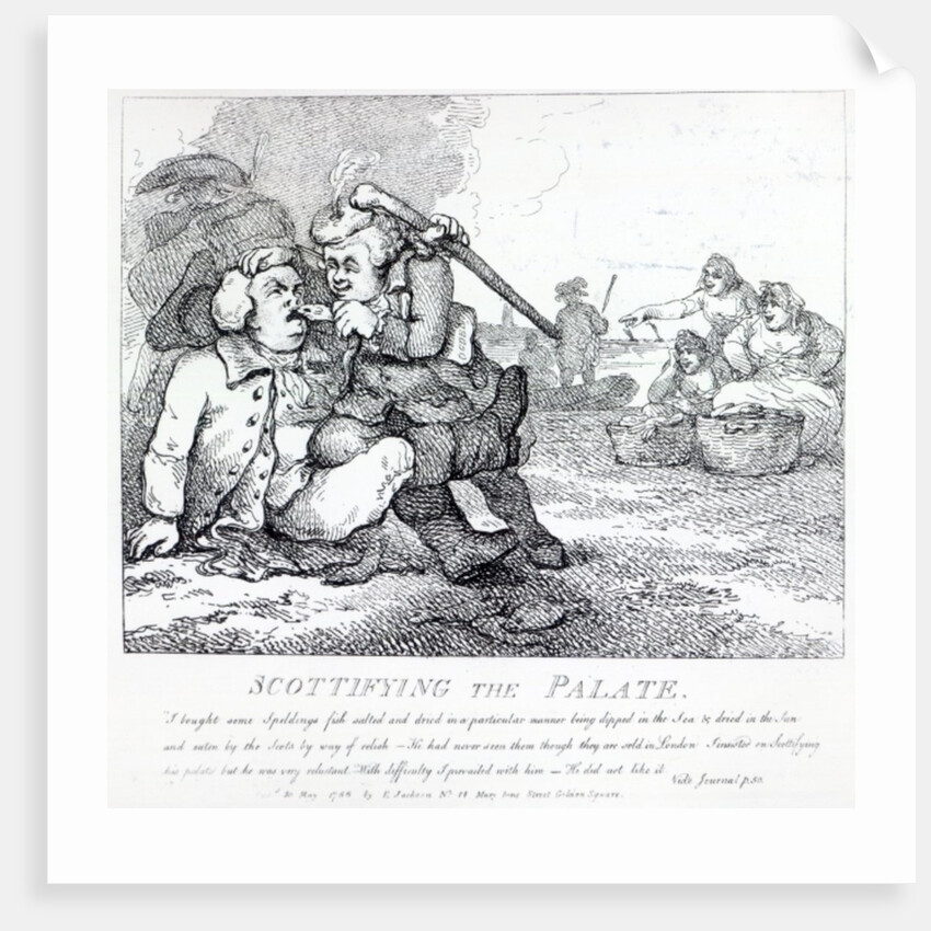 Scottifying the Palate from 'Picturesque Beauties of Boswell, Part the First', etched by Thomas Rowlandson, 1786 by Samuel (after) Collings