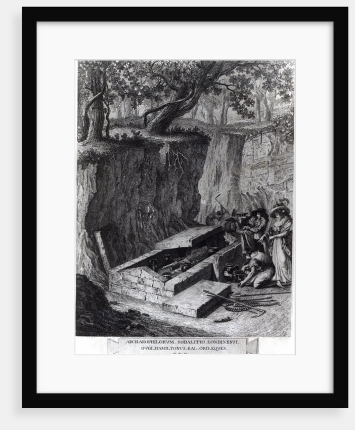 Tourists viewing the opening of an Ancient Tomb, c.1766 by French School