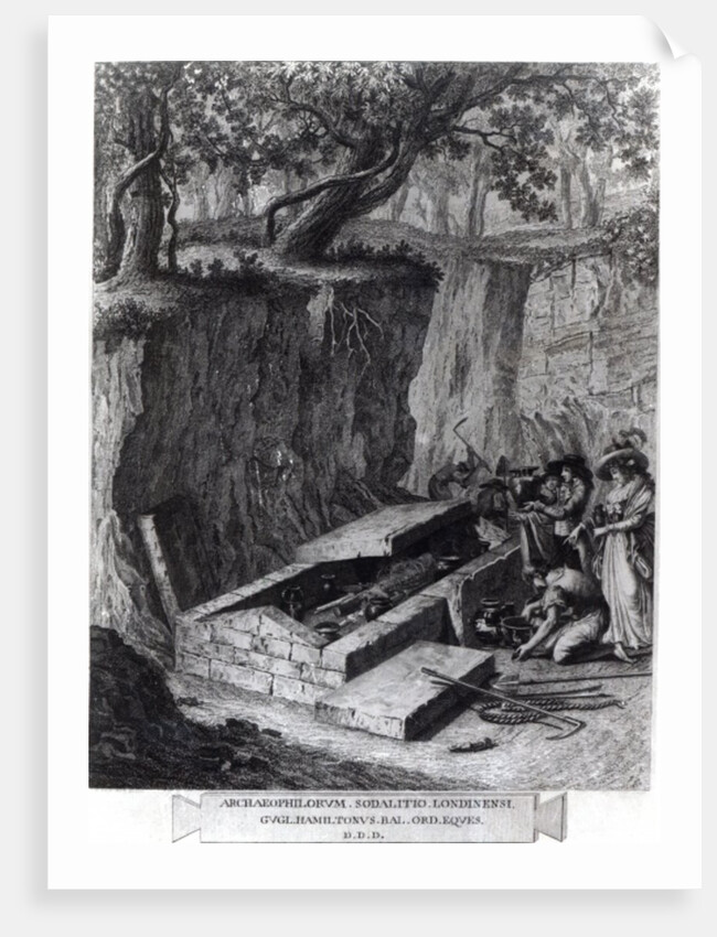 Tourists viewing the opening of an Ancient Tomb, c.1766 by French School