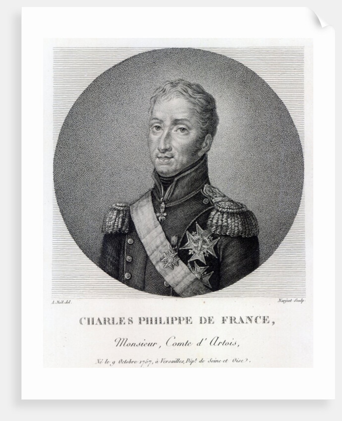 Portrait of Charles of France, Count of Artois, future Charles X King of France and Navarre by Alexandre Jean Noel