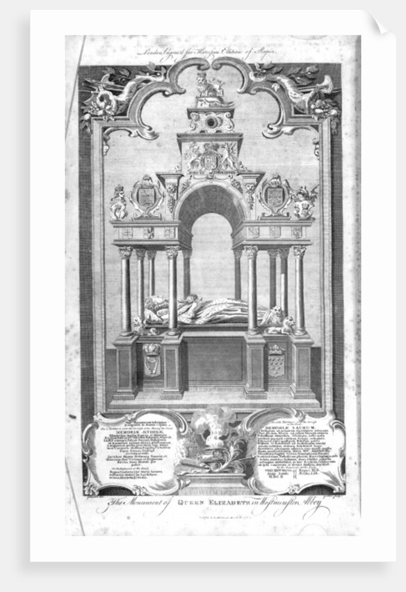 The Monument of Queen Elizabeth in Westminster Abbey by Hubert (after) Gravelot