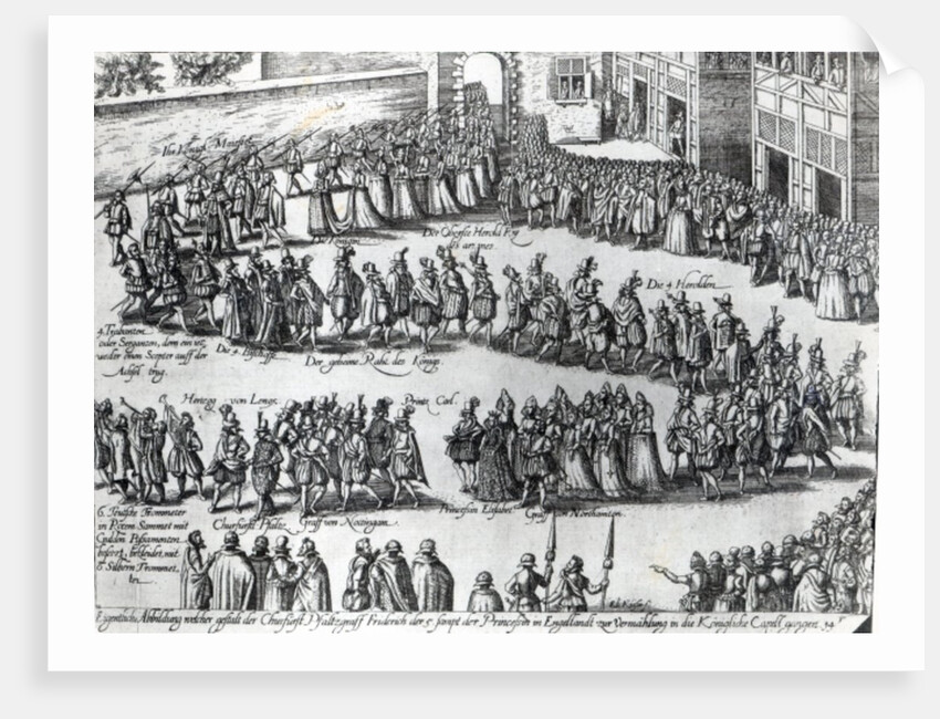 Procession for the wedding of Frederick V, Elector Palatine and Princess Elizabeth, c.1613 by Abraham Hogenberg