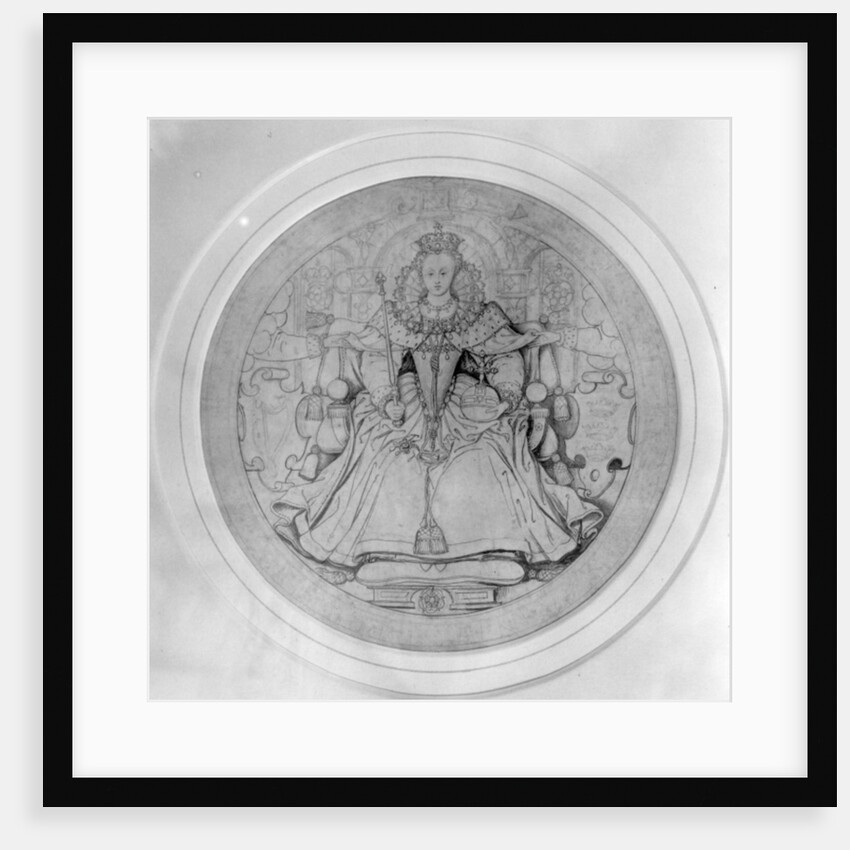 Design for the obverse of Queen Elizabeth I's Great Seal of Ireland, c.1584 by Nicholas Hilliard