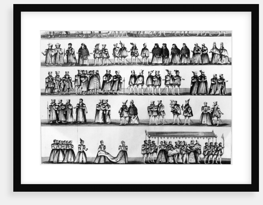 Procession at the Christening of Prince Arthur, son of Henry VII, engraved in 1782 by English School