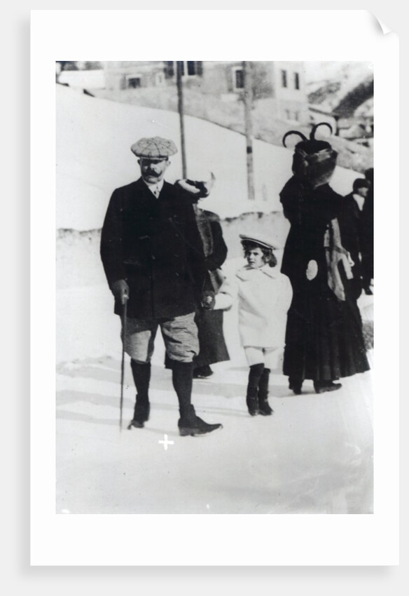 Archduke Franz Ferdinand of Austria with one of his children by Photographer Austrian