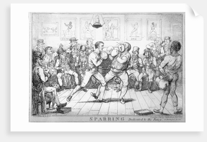 Sparring, 1817 by Isaac Robert Cruikshank