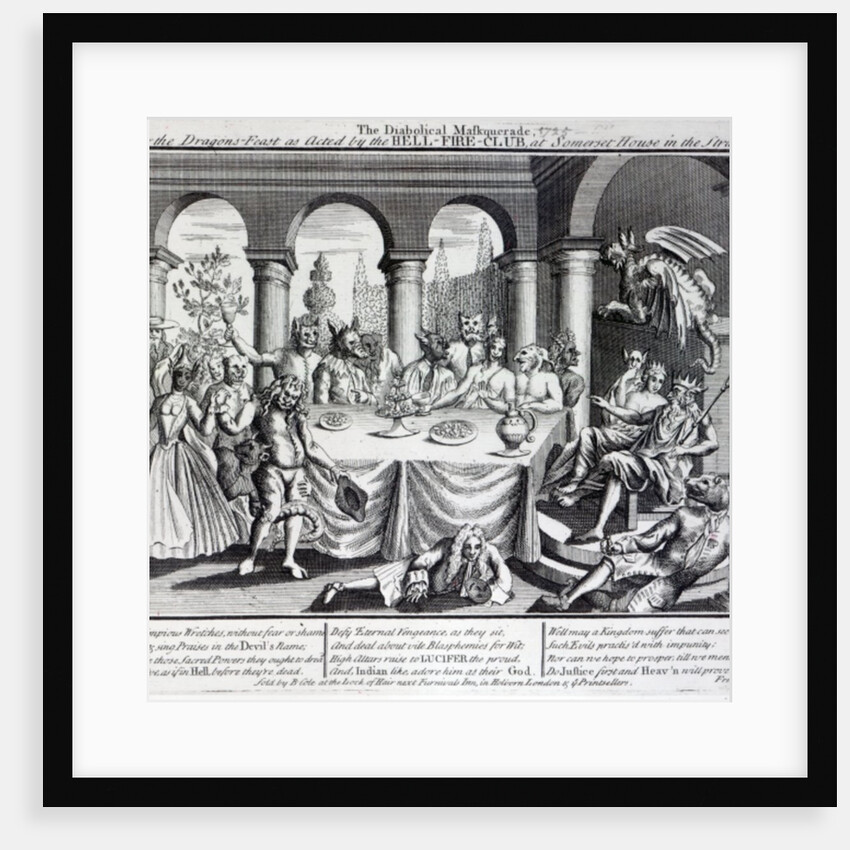 The diabolical maskquerade, or the the dragons-feast as acted by the Hell-Fire-Club, at Somerset House in the Strand, c.1721 by English School