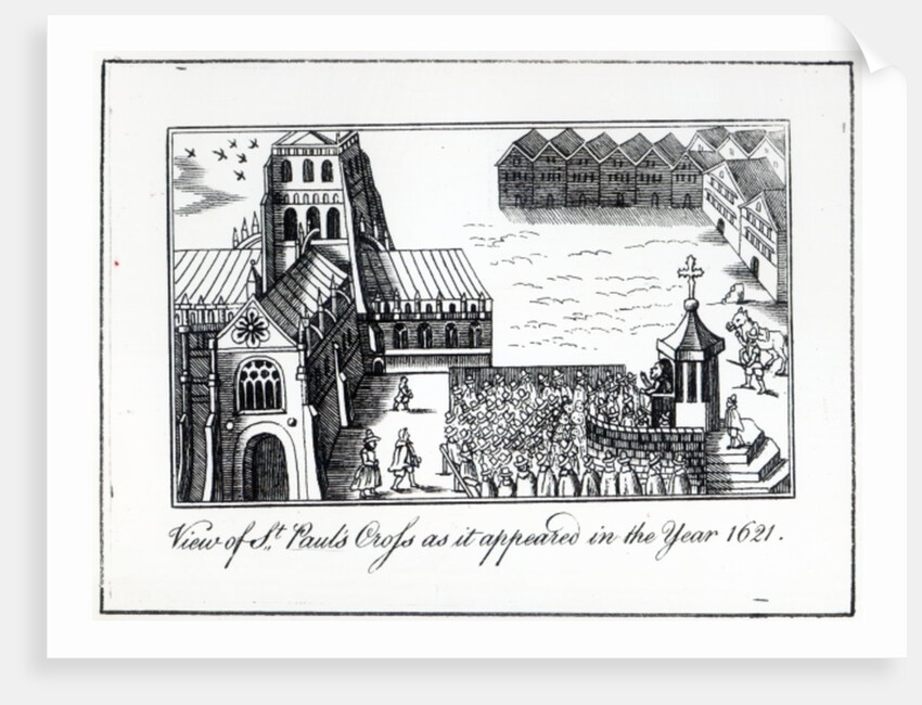 View of St. Paul's Cross as it appeared in the year 1621 by English School
