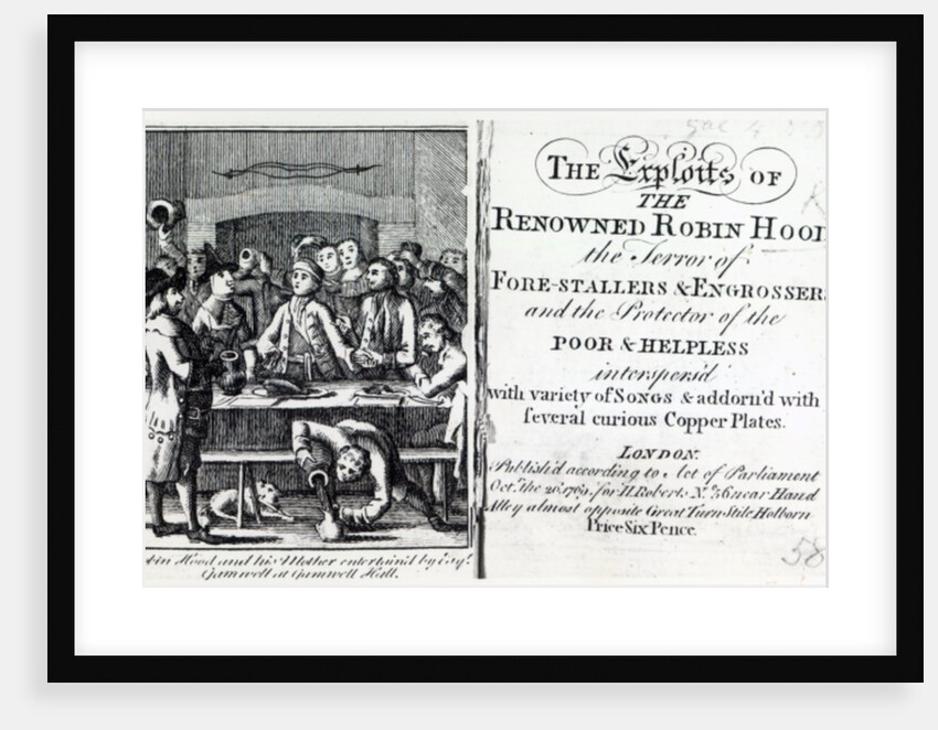 Robin Hood and his mother entertained by Esq Gamnell at Gamnell Hall by English School