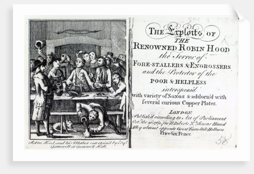 Robin Hood and his mother entertained by Esq Gamnell at Gamnell Hall by English School