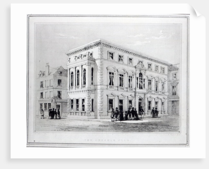 The Gresham Club, engraved by J.R Jobbins, c.1845-50 by (after) English School
