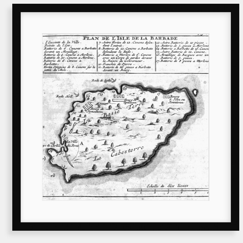 Map of Barbados by French School