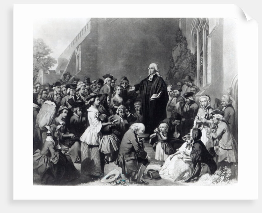 John Wesley preaching by English School