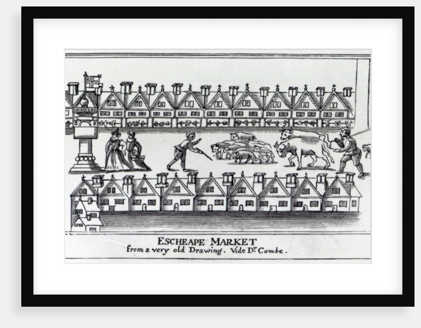 Escheape Market, after an original drawing from c.1598 by English School