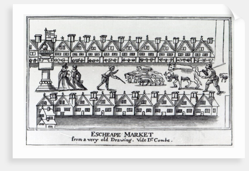 Escheape Market, after an original drawing from c.1598 by English School