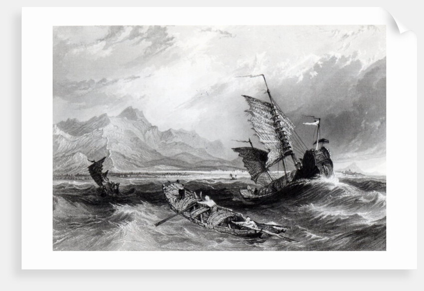 Termination of the Great Wall of China, Gulf of Pecheli by Thomas Allom