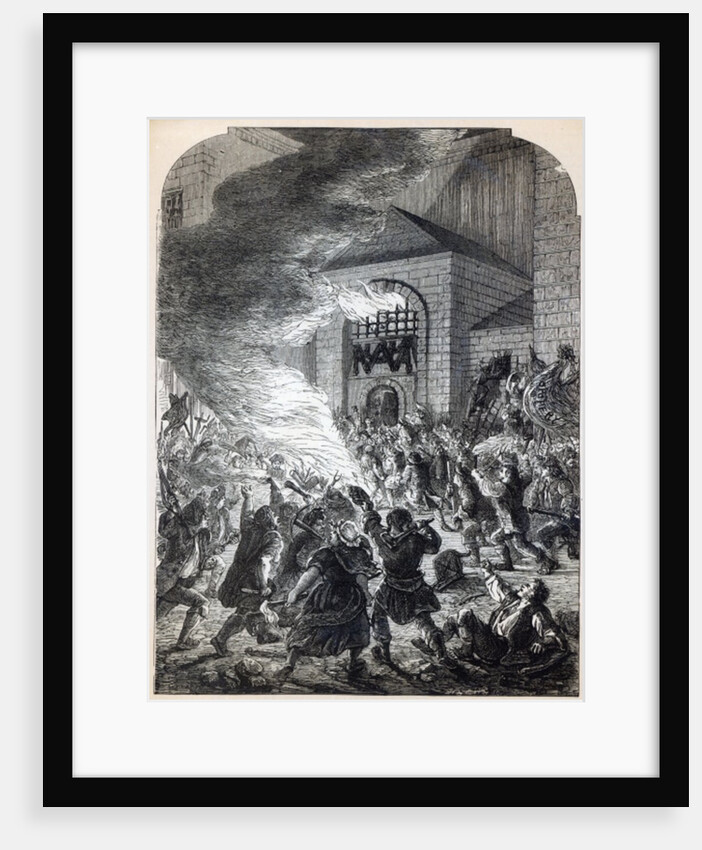 The 'No Popery' rioters burning the prison of Newgate in 1780 by English School