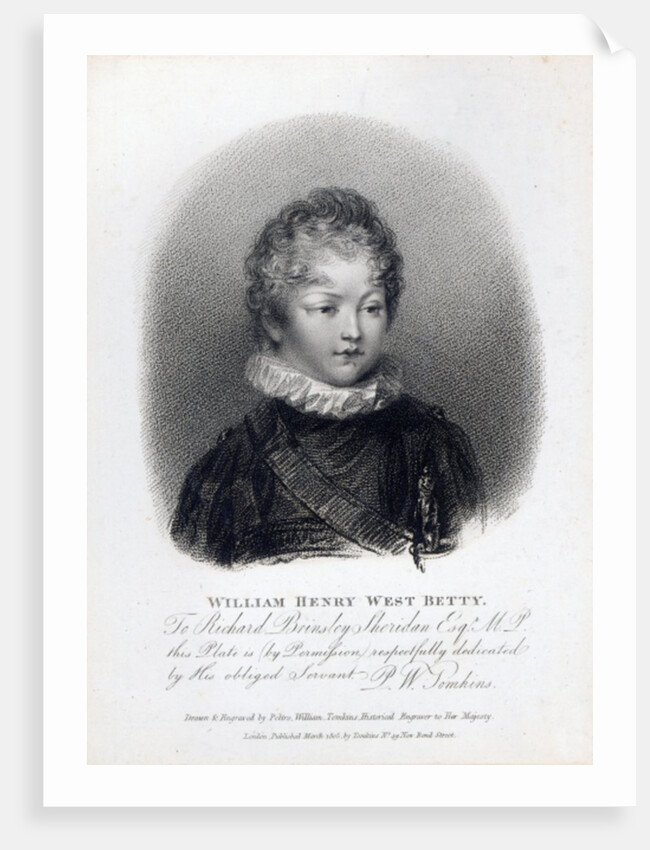 William Betty, 1805 by Peltro William Tomkins