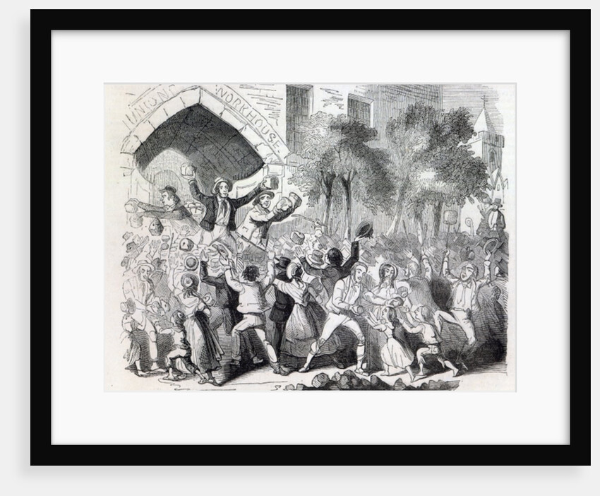 Attack on the Workhouse at Stockport in 1842 by English School