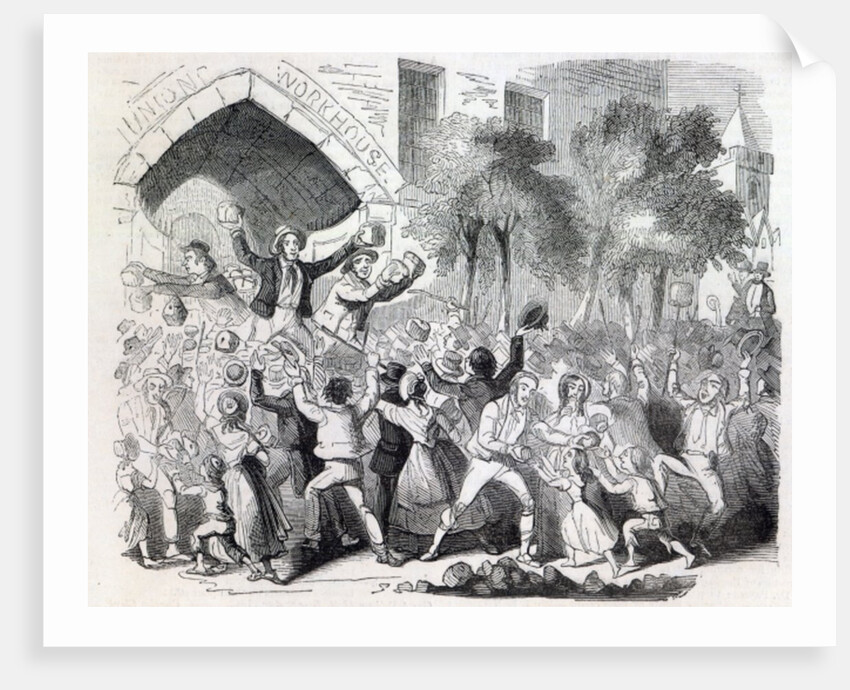 Attack on the Workhouse at Stockport in 1842 by English School