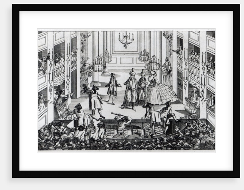 Riot at Covent Garden Theatre in 1763 in consequence of the Managers refusing to admit half-price in the Opera of Artaxerxes by Louis Philippe Boitard