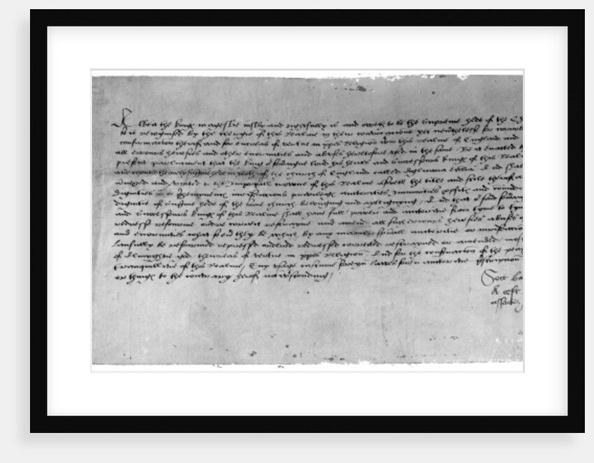 The Act of Supremacy recognising Henry VIII as the head of the Church of England, 1534 by English School