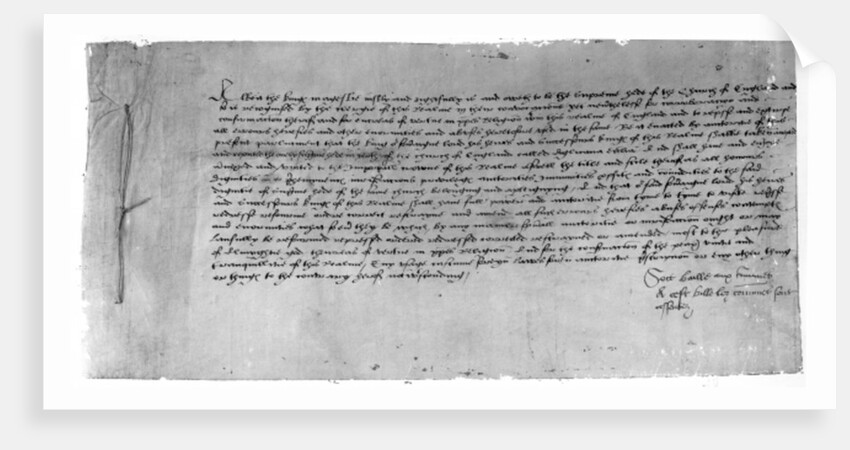 The Act of Supremacy recognising Henry VIII as the head of the Church of England, 1534 by English School