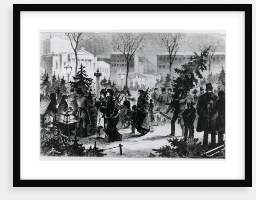 Christmas tree market in the Augustusplatz, Leipzig by German School