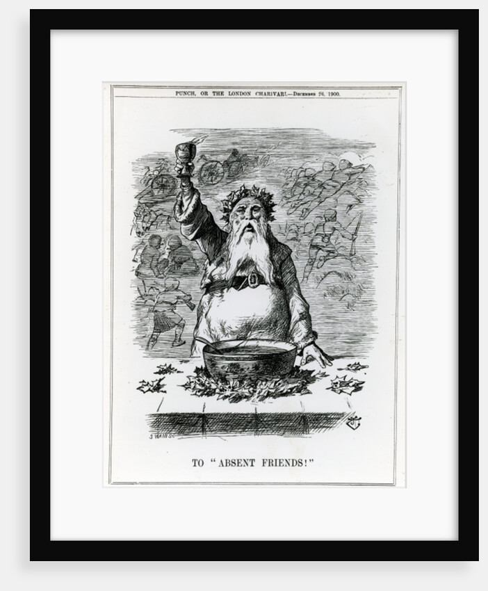 To Absent Friends!, a cartoon from 'Punch' magazine, December 26th 1900 by English School