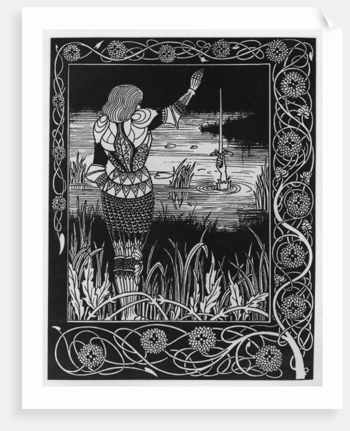How Sir Bedivere Cast the Sword Excalibur into the Water, 1893-94 by Aubrey Beardsley