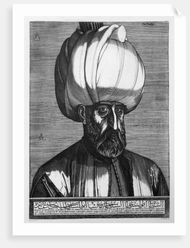Suleiman the Magnificent, engraved in Constantinople, 1559 by Melchior Lorck