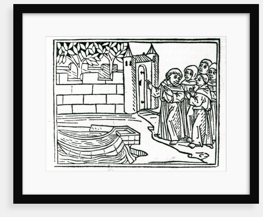 The monks depart Ireland in search of the island of Paradise by German School