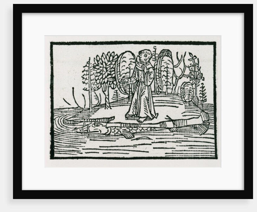 St. Brendan on the fish island by German School