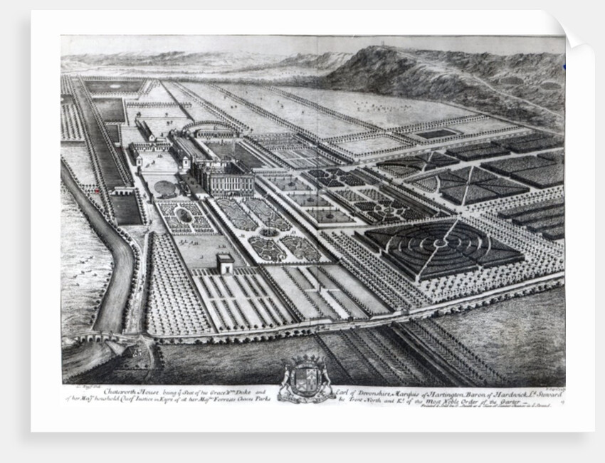 Chatsworth House, engraved by Johannes Kip by Leonard (after) Knyff