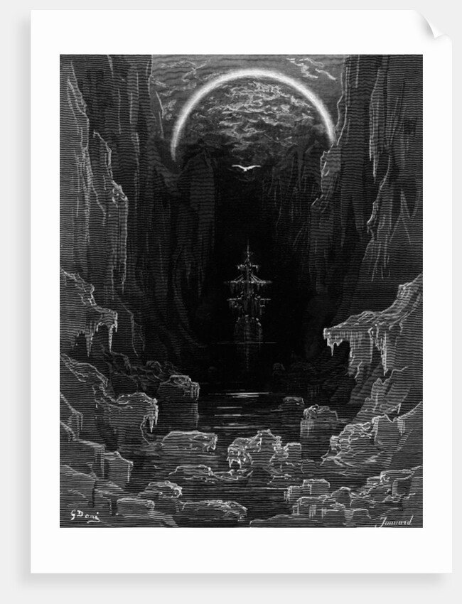 The appearance of the albatross to lead the marooned ship out of the frozen seas of Antartica by Gustave Dore