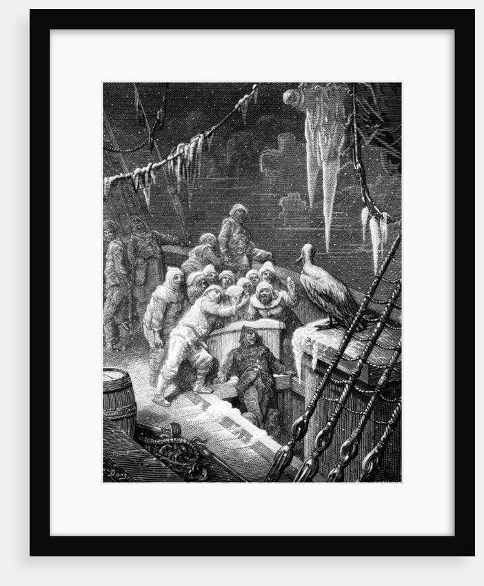 The albatross being fed by the sailors on the the ship marooned in the frozen seas of Antartica by Gustave Dore
