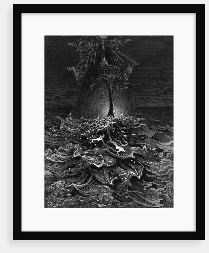 The Mariner gazes on the ocean and laments his survival while all his fellow sailors have died by Gustave Dore