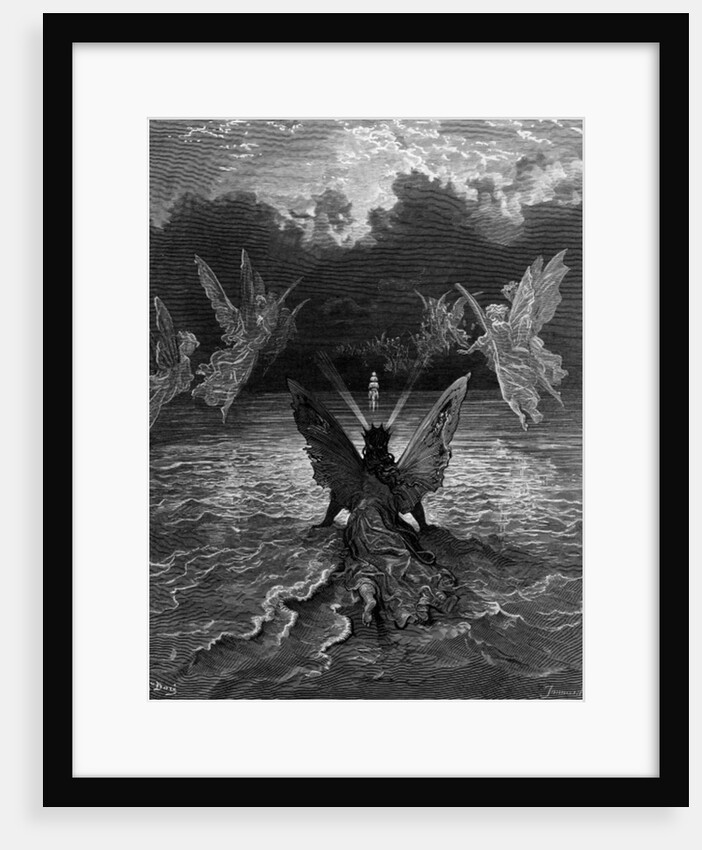 The ship continues to sail miraculously, moved by a troupe of angelic spirits by Gustave Dore