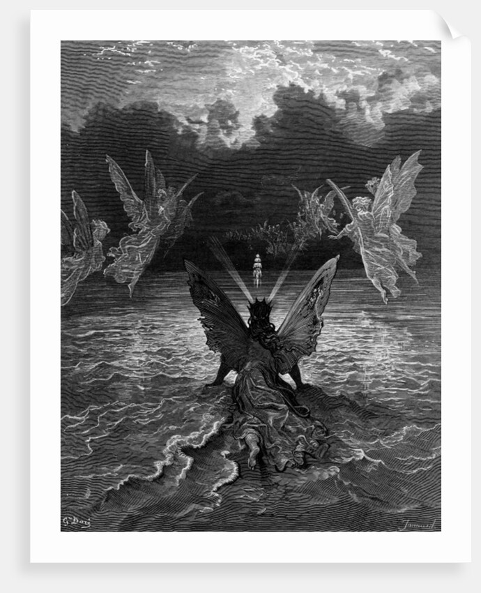 The ship continues to sail miraculously, moved by a troupe of angelic spirits by Gustave Dore