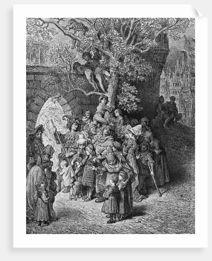 Crowd of onlookers and spectators at the wedding by Gustave Dore