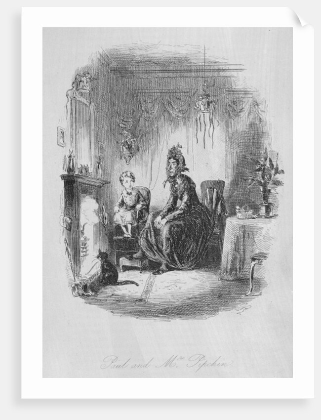 Paul and Mrs. Pipchin by Hablot Knight Browne