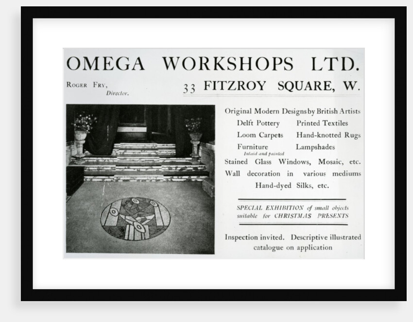 Adverisement for the Omega Workshops Ltd by English School
