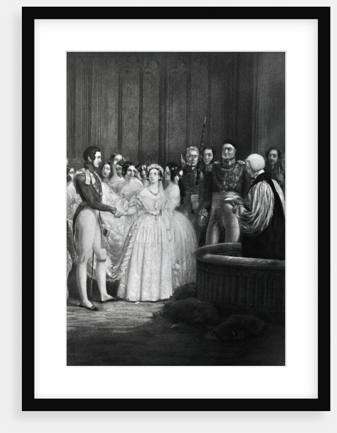 The wedding ceremony of Queen Victoria and Prince Albert on 10th February 1840 by English School