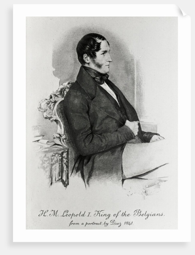 Leopold I, King of the Belgians, after a portrait of 1840 by Samuel Diez