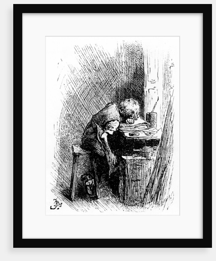 Charles Dickens at the Blacking Factory by Frederick (after) Barnard