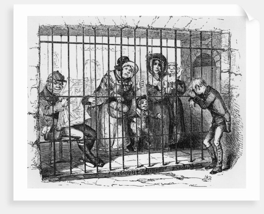 Kit in Jail by Hablot Knight Browne