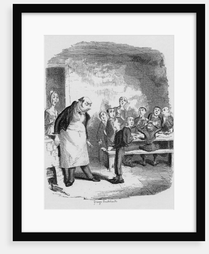 Oliver asking for more by George Cruikshank