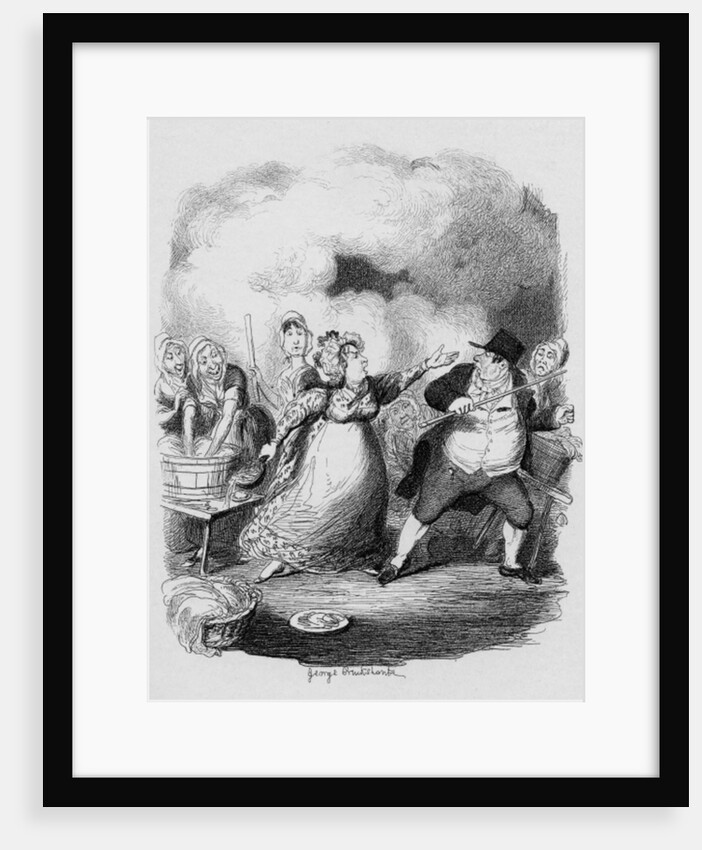 Mr Bumble degraded in the eyes of the paupers by George Cruikshank